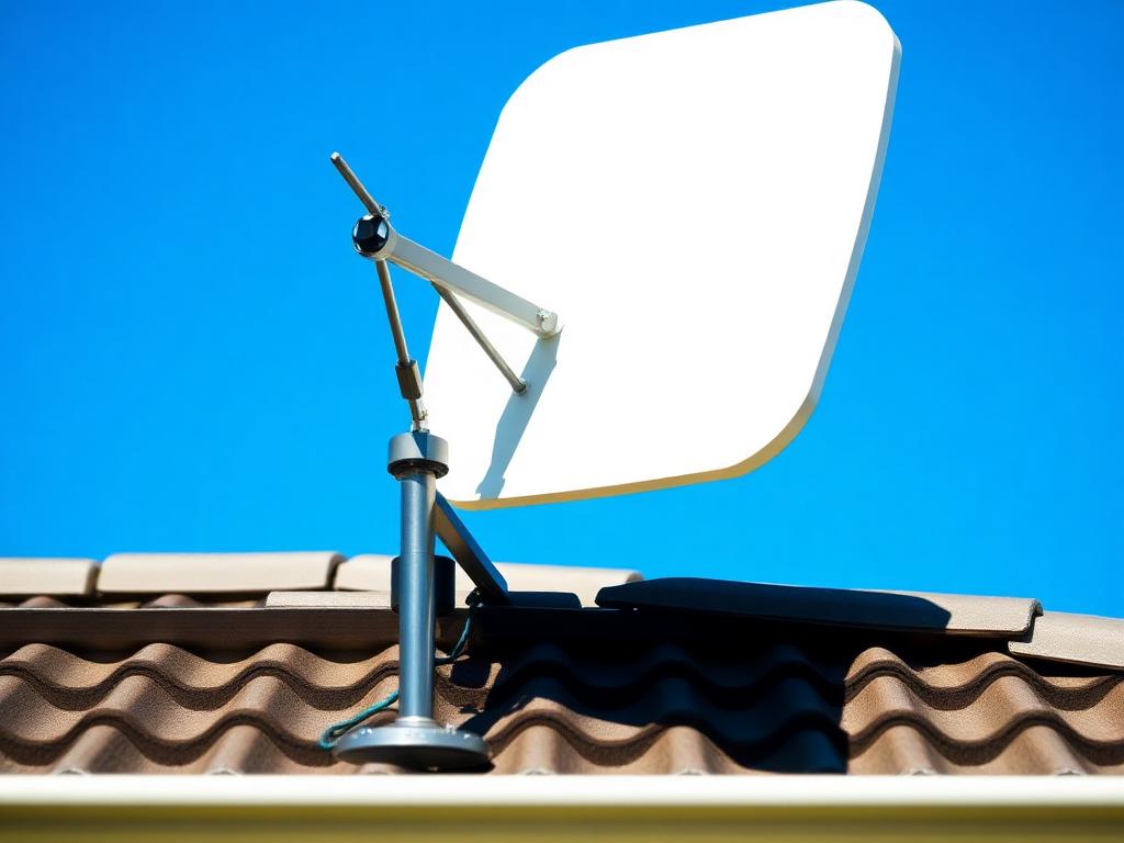 Digital TV antenna being installed on a Brisbane roof